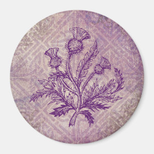 Scottish Thistle Purple Celtic Knot Magnet