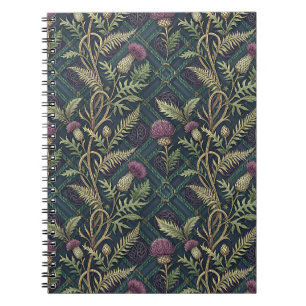 Scottish Thistle & Tartan Heritage Floral Pattern Notebook