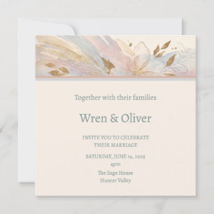 Scottish Thistle Tartan Watercolour Wedding Invita Invitation