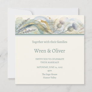 Scottish Thistle Tartan Wedding Invitation