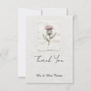 Scottish Thistle Watercolour Thank You Card