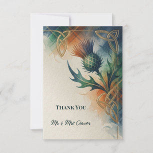 Scottish Thistle Wedding Thank You Card
