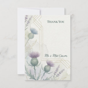 Scottish Thistle Wedding Thank You Card