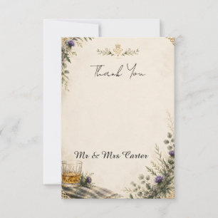 Scottish Thistle Wildflower Wedding Thank You Card