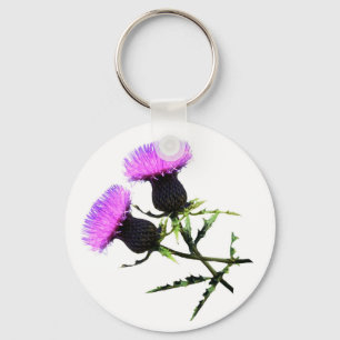 Scottish thistles key ring