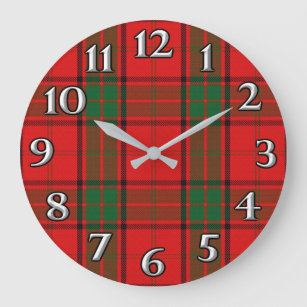 Scottish Time Accents Clan Maxwell Tartan Large Clock