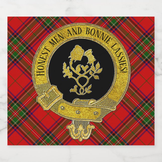 Scottish Toast Rose and thistle on tartan Beer Bottle Label (Single Label)