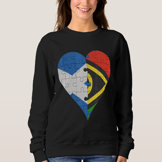 Scottish Vanuatuan Flag Heart Sweatshirt (Front)