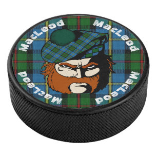 Scottish Warrior Clan MacLeod Tartan Hockey Puck