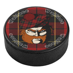 Scottish Warrior Clan Wallace Tartan Hockey Puck