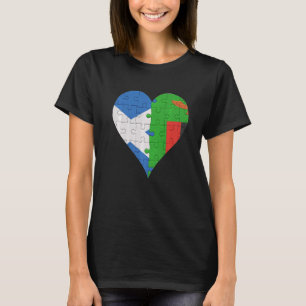 Scottish Zambian Flag Heart T-Shirt