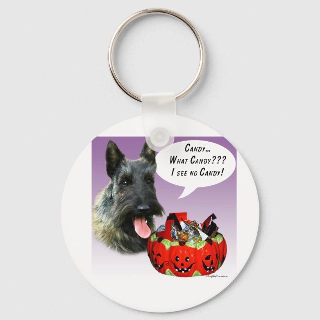 ScottishTerrier Halloween Candy Key Ring (Front)