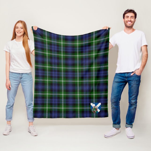 Scotts Baillie Tartan Plaid Fleece Blanket (In Situ)