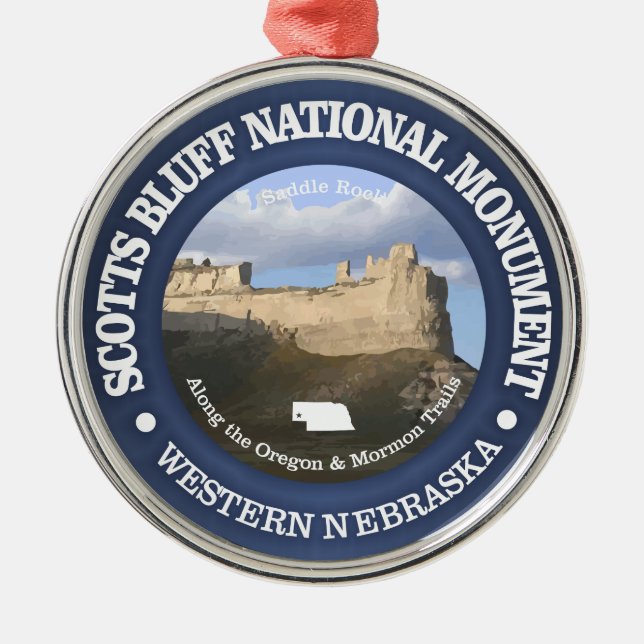 Scotts Bluff National Monument Metal Tree Decoration (Front)