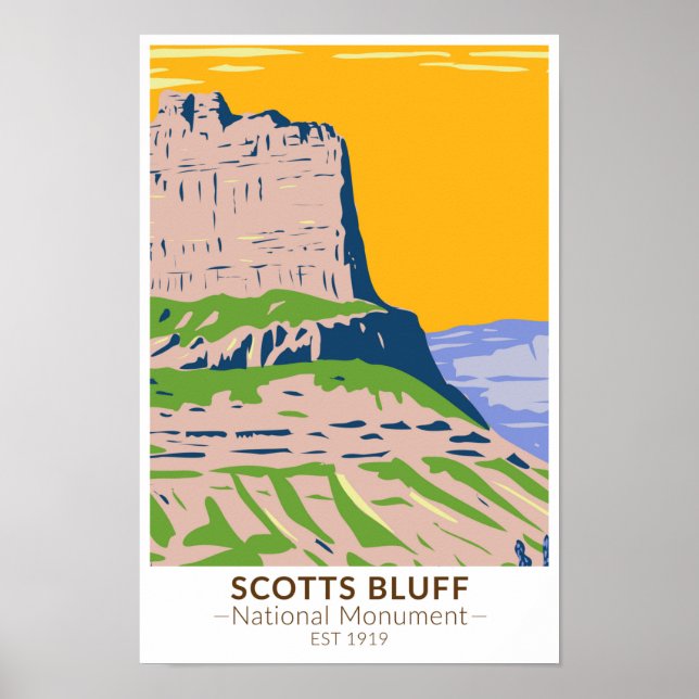 Scotts Bluff National Monument Nebraska Vintage Poster (Front)