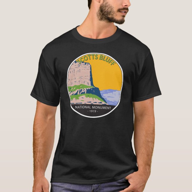 Scotts Bluff National Monument Nebraska Vintage T-Shirt (Front)