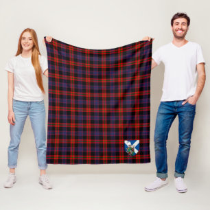 Scotts Broun Modern Tartan Plaid Fleece Blanket