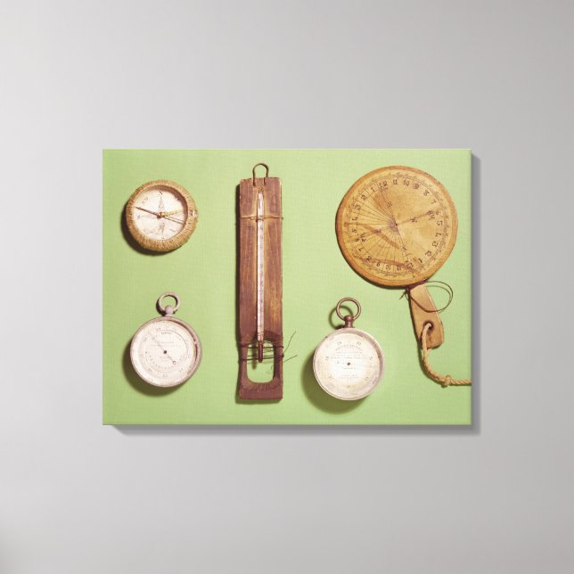 Scott's compass, thermometer, sundial, canvas print (Front)