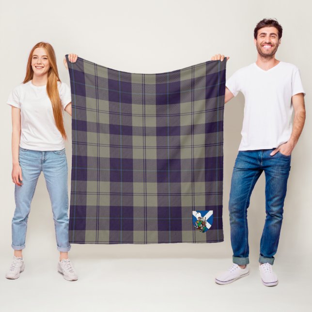 Scotts Cunningham Dress Blue Dancers Tartan Plaid Fleece Blanket (In Situ)