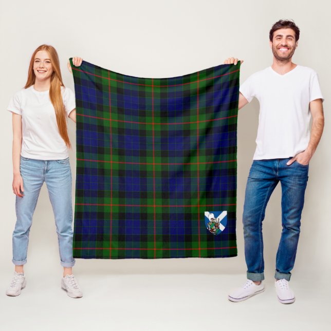 Scotts Gunn Modern Tartan Plaid Fleece Blanket (In Situ)