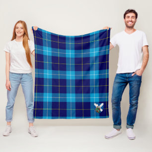 Scotts McKerrell Blue Tartan Plaid Fleece Blanket