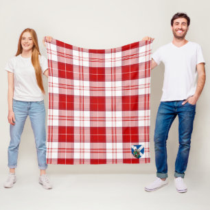 Scotts MenZies Red Tartan Plaid Fleece Blanket