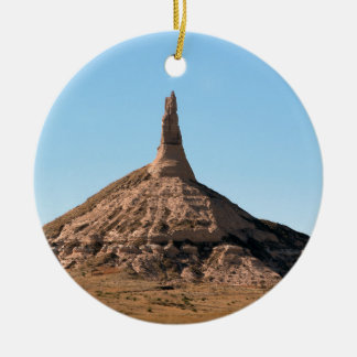 Scottsbluff Nebraska Chimney Rock Spire Ceramic Tree Decoration