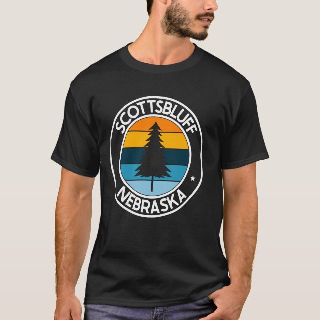 Scottsbluff Nebraska NE USA City Pride Retro Sunse T-Shirt (Front)