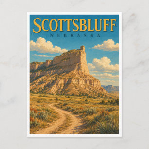 Scottsbluff Nebraska Scotts Bluff GeoSaga Postcard