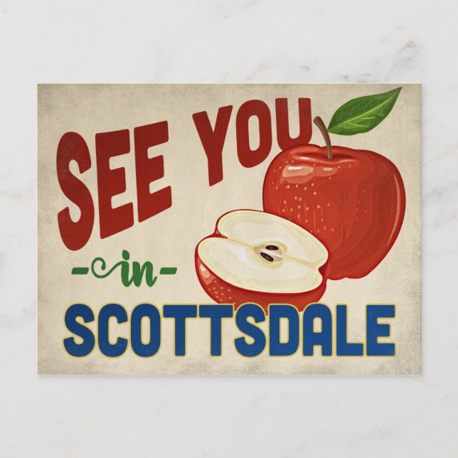 Scottsdale Arizona Apple - Vintage Travel Postcard (Front)