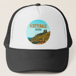 Scottsdale Arizona Cactus and Mountain Vintage Trucker Hat