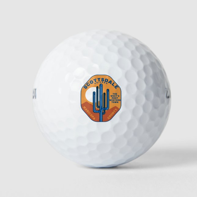 Scottsdale Arizona Cactus Mountains Golf Balls (Front)
