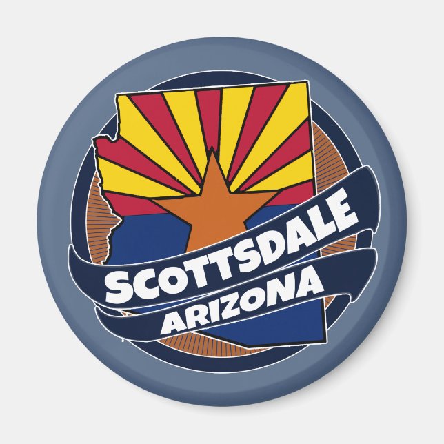 Scottsdale Arizona flag burst magnet (Front)