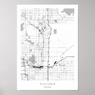 Scottsdale Arizona Modern Minimal Simple Map Poster