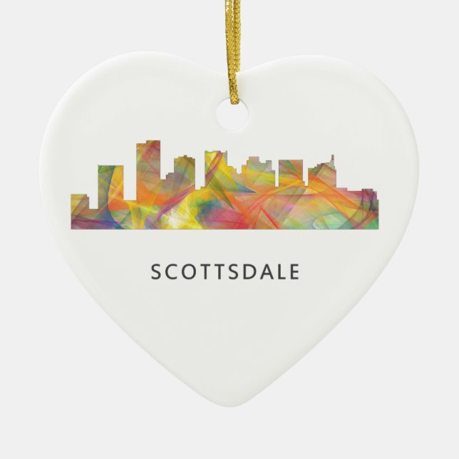 SCOTTSDALE, ARIZONA SKYLINE WB1 - CERAMIC TREE DECORATION (Front)