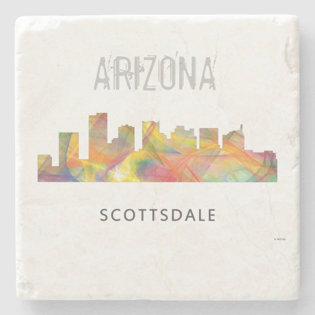 SCOTTSDALE, ARIZONA SKYLINE WB1 - STONE COASTER (Front)