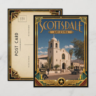 Scottsdale Arizona Vintage Art Deco Golden Age Postcard