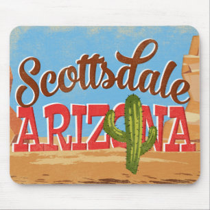 Scottsdale Arizona Vintage Travel Mouse Mat