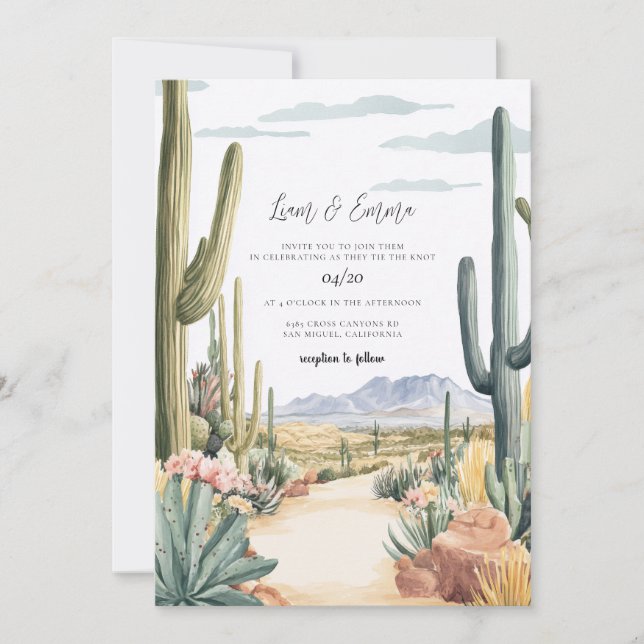 Scottsdale Arizona Wedding Invitation (Front)