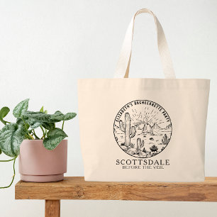 Scottsdale Bachelorette Party Bridesmaids Custom Large Tote Bag