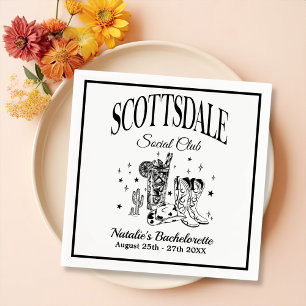 Scottsdale Bachelorette Party Vintage Black Paper Napkin
