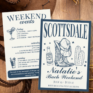 Scottsdale Bachelorette Social Cocktail Itinerary Invitation