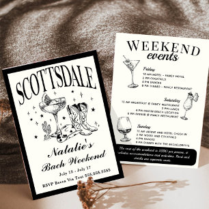 Scottsdale Bachelorette Social Cocktail Itinerary Invitation