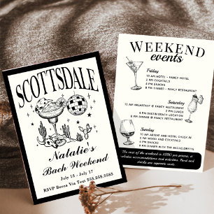 Scottsdale Bachelorette Social Cocktail Itinerary Invitation