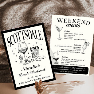 Scottsdale Bachelorette Social Cocktail Itinerary Invitation