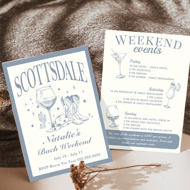 Scottsdale Bachelorette Social Cocktail Itinerary Invitation (Creator Uploaded)
