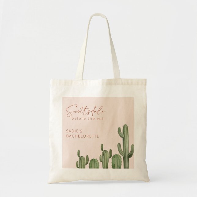 Scottsdale Bachelorette Weekend Tote Bag with Name (Front)