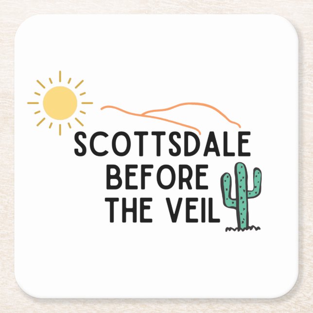 Scottsdale Before the Veil  Square Paper Coaster (Front)