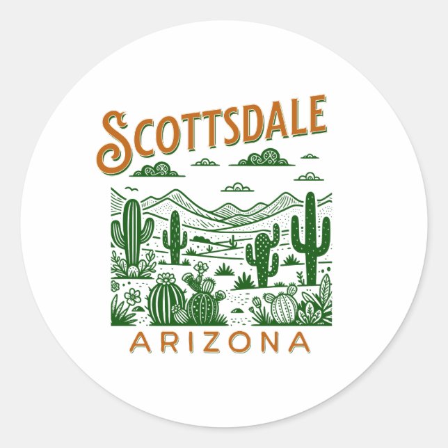 scottsdale desert bachelorette party classic round sticker (Front)