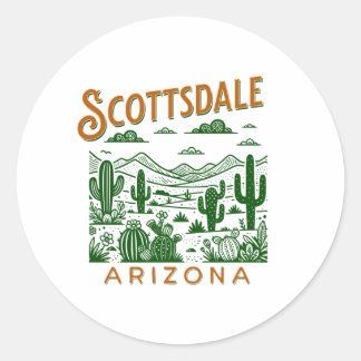 scottsdale desert bachelorette party classic round sticker